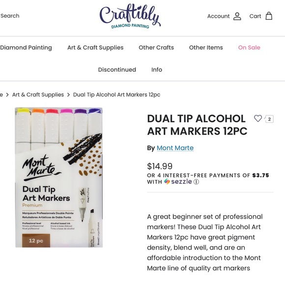 🆕🌈🎨 Mont Marte Dual Tip ART Markers 12. alcohol based ink NEW IN BOX - Picture 3 of 10